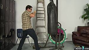 Stepbro's strength wets petite teen stepsister Ashley Stone's pussy.