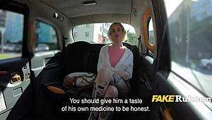 Blonde medico gets revenge on cheating bf, banging taxi driver! 😈