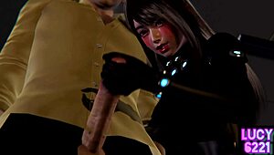 Gantz Reika's intense private date in classroom with big tits and oral sex