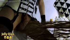 chinese shemale jelly qiao fucks and licks with man