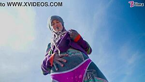 Tattooed slut with pierced pussy gets anal fucked outdoors