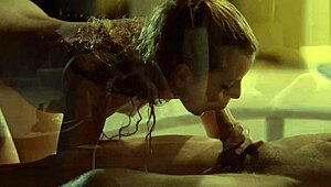 jessie rogers gives an erotic POOLSIDE BLOWJOB and swallows the cumshot