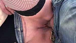 Blonde Bitch Gets Wild Fucked Outdoor in Shaved Pussy Scene