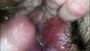 he loves teasing her hairy pussy in close-up homemade video