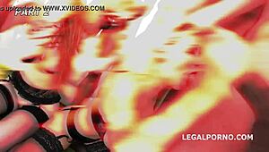 laureen and natalie in a wild slow motion gangbang scene