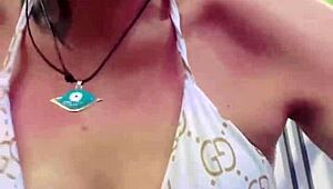 Wet In Gym, Natural Tits Drip With Delight Between Legs