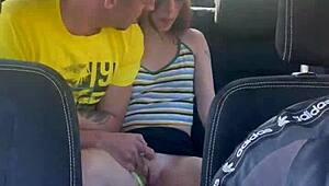 Young Amateur Couple Caught Fucking in Hidden Taxi Cam