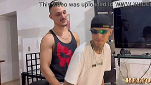 personal trainer gets skinny brunette and boyfriend eager to suck