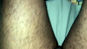 My hubby playing with his brown dick and ending up with a cumshot in slomo