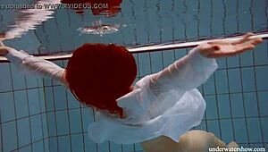 big tits redhead lola underwater nude with her juicy young girlfriend