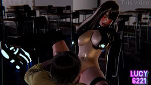 Gantz Reika's intense private date in classroom with big tits and oral sex