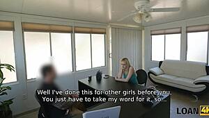 Allie Rae's seductive bank interview turns into a steamy encounter