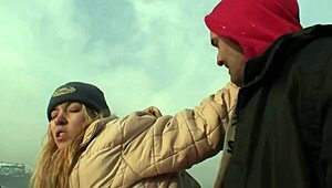 Blonde Bitch Gets Wild Fucked Outdoor in Shaved Pussy Scene