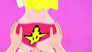 peach pov in hotel, bent over for doggystyle action