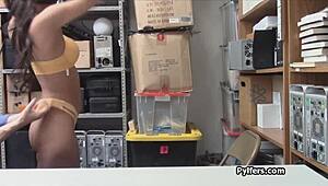 Spicy Latina Shoplifter Sucks Off Security Guard in Hot Amateur Action