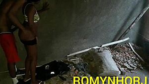 Pedreiro in Rio de Janeiro finds stepdaughter alone, fucks her with intense cumshot