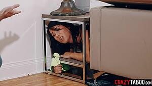 sexy milf nanny riley jacobs gets fucked while cleaning