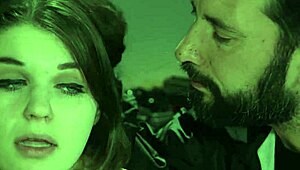 Officer takes control, whipping busty gagged slave at work