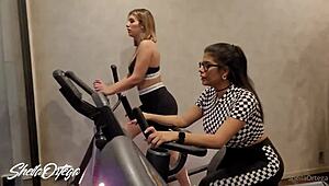 Women Heat Up in Gym Bathroom