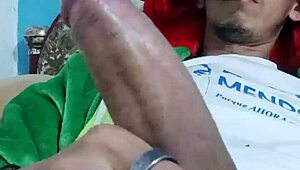 young guy with good cock masturbates excitedly