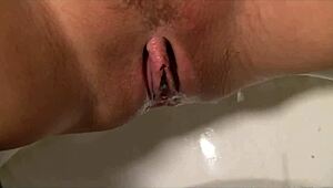 Riley Sucks Big Dick Through Bathroom Wall