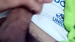 young guy with good cock masturbates excitedly