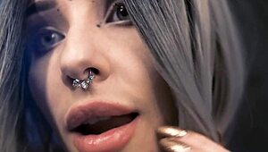 Sensual ASMR journey with oil and cream featuring a tattooed teen