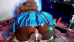 College slut, prepare your pussy with that machine because you're losing the bet to the BBC football team tonight!