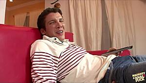 Racy brunette's tight asshole gets licked and oiled for a deep anal surprise