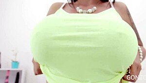 Jennifer Mendez with big boobs gets every hole slammed in gangbang