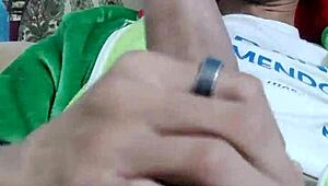 young guy with good cock masturbates excitedly