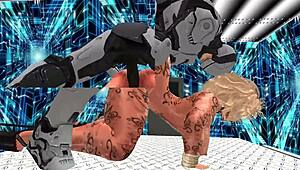 kayla gets caught by a robocop for rough alien anal action. her big tits bounce wild.