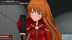 Asuka gives footjob and jerk off instructions in hentai 😏