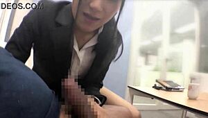 this japanese amateur, kato-san, a shy ol, gets forced into wild office sex.