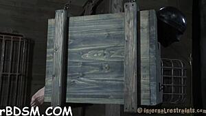 Punishing playgirl with drawings.