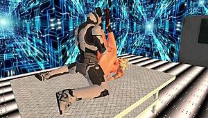 kayla gets caught by a robocop for rough alien anal action. her big tits bounce wild.