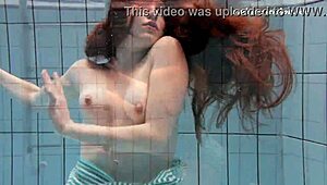 Tight Pussy Babe Salaka Ribkina Swims Nude Underwater in Pool
