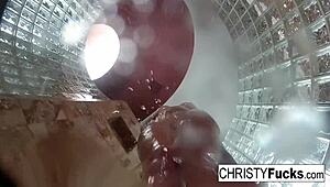 Steamy shower play with voluptuous brunettes Christy and Dahlia