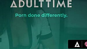 Head of HR Penny Pax massages boss Reagan Foxx’s breasts and pussy.