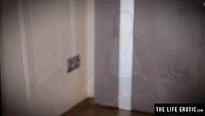 sweaty yoga girl reaches intense climax after nude workout with erotic moves