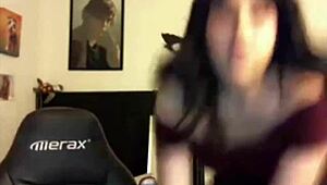 hot chubby tranny beats her meat and chills on webcam