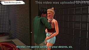 Horny stepsister fucked by stepbrother and stranger in sims 4 3d
