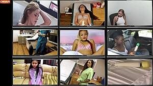 Freshman Bella Ink Orgasms with Hitachi Wand