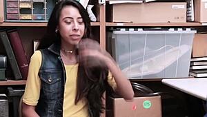 Cute Redhead Bent Over for Punishment After Stealing