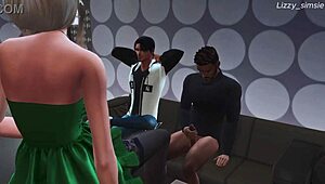 Horny stepsister fucked by stepbrother and stranger in sims 4 3d