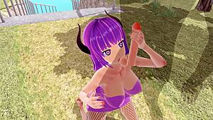 just chilling with 3d hentai, big ass and tits rocking fishnet