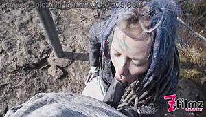 Caught In Wild Public Blowjob On Ruine.