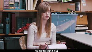 Teen strips down to seduce the watchful guard in a daring encounter