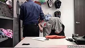 Redhead Teen Shoplifter with Tattoo Caught by Mall Cop in Distress.