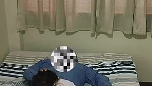 colegiala rides her profesor in cowgirl for a good grade, big ass bouncing